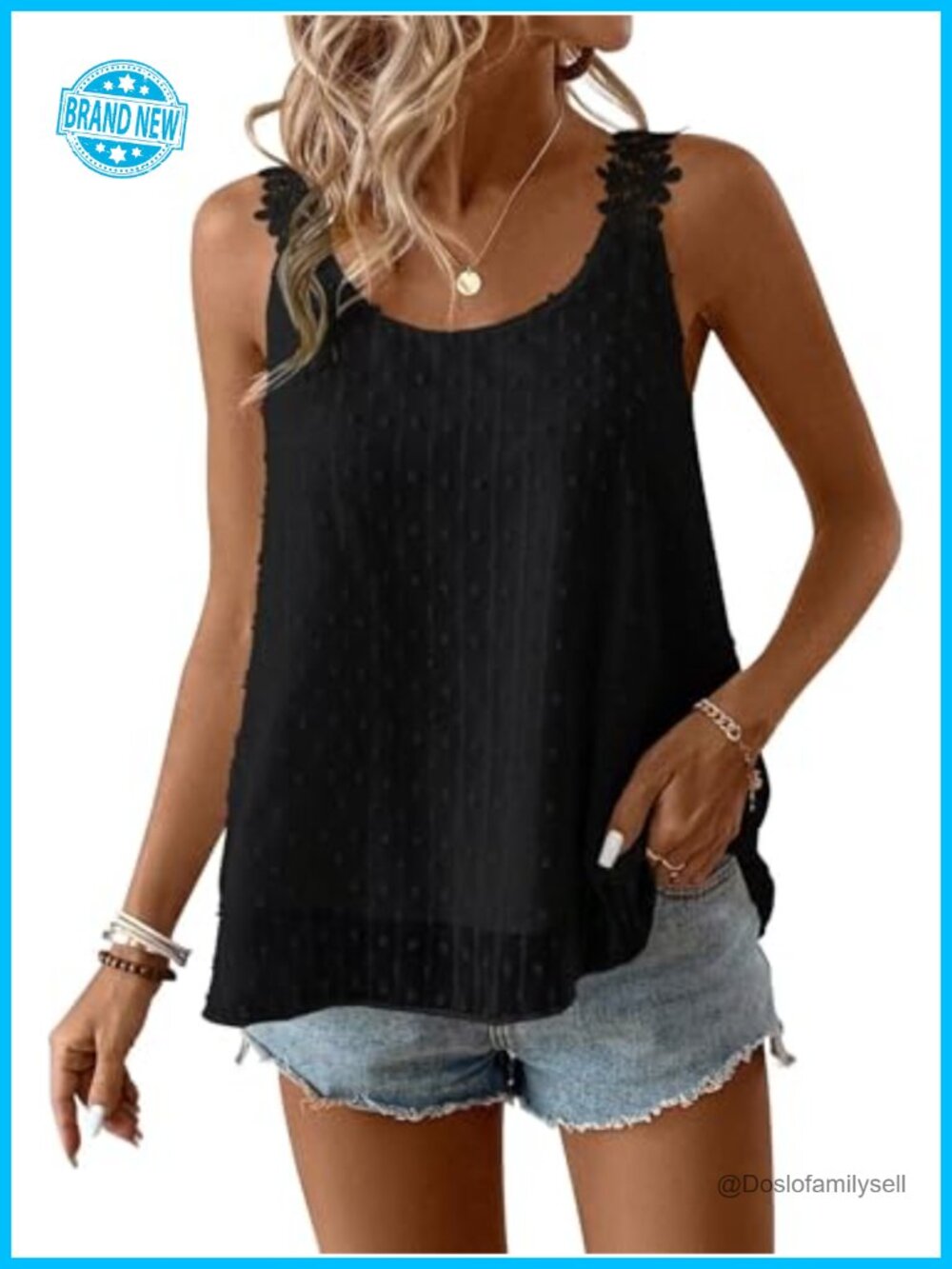 Falechay Tank Tops for Women Flowy Sleeveless Boho Summer Lace Camisole